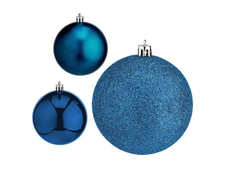 Lot de boules de Noël Bleu Plastique 7 x 8 x 7 cm (12 Unités)