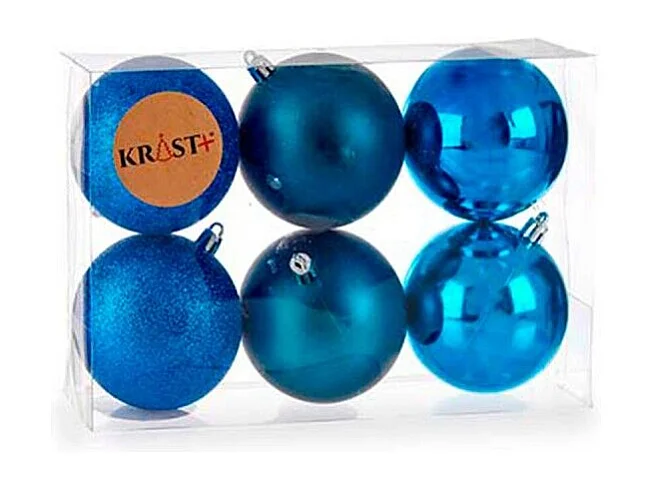 Lot de boules de Noël Bleu Plastique 7 x 8 x 7 cm (12 Unités)