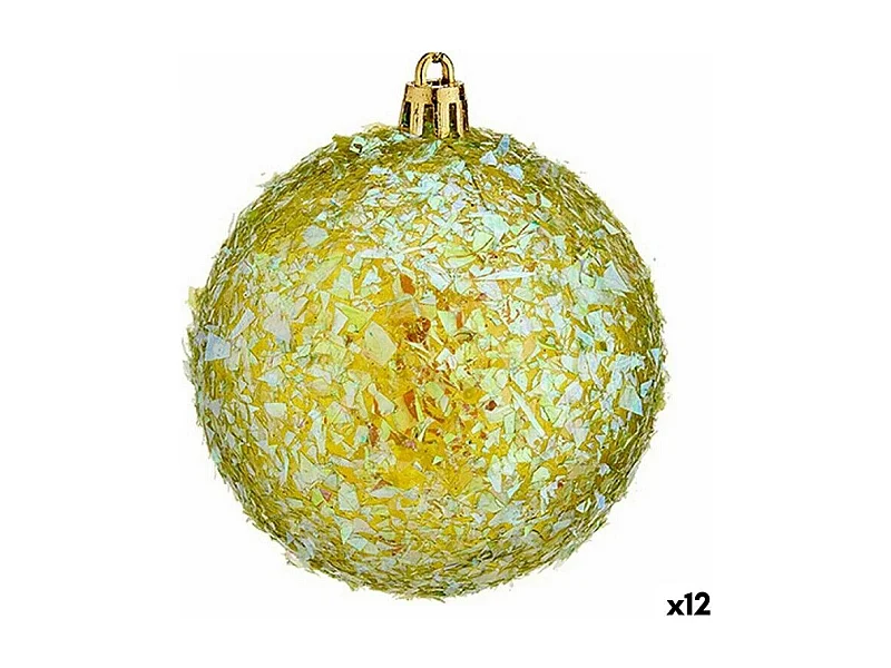 Set di palline di Natale in plastica verde 8 x 9 x 8 cm (12 pezzi)