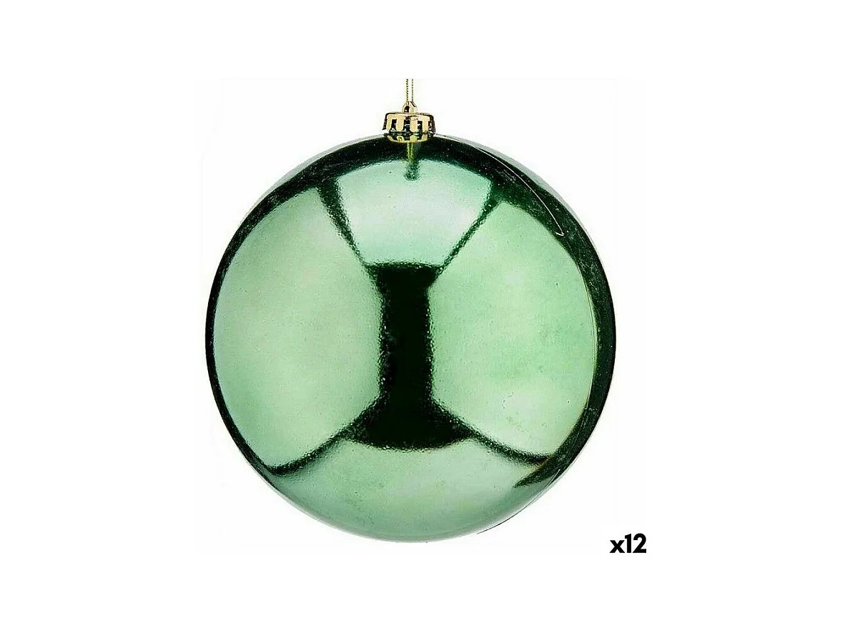 Palla di Natale Verde in Plastica 20 x 20 x 20 cm (12 Unità)