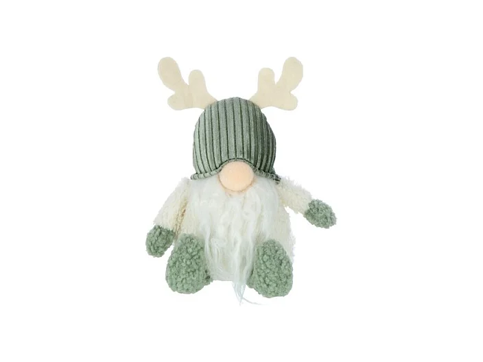 Duende con cuerno de ciervo de resina multicolor 13x10x22 cm