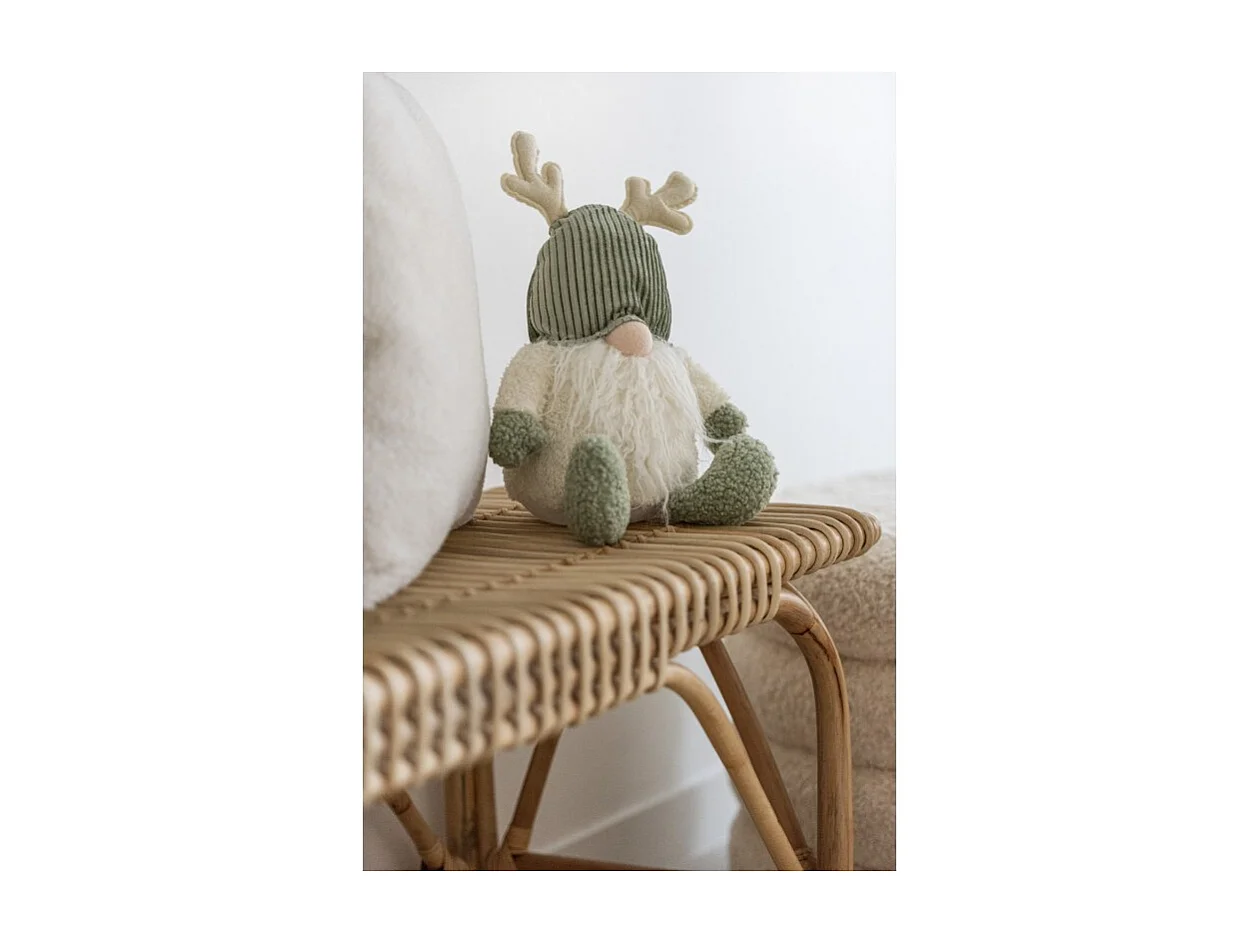 Duende con cuerno de ciervo de resina multicolor 13x10x22 cm