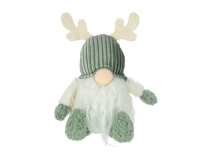 Duende con cuerno de ciervo de resina multicolor 13x10x22 cm