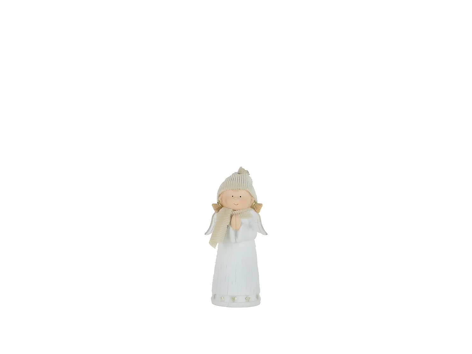 Ángel de Navidad con luces LED de resina multicolor de 9x6x17 cm