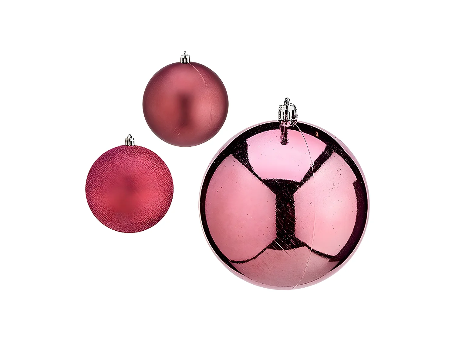 Boules de Noël Ø 10 cm Rose Plastique 10 x 11 x 10 cm