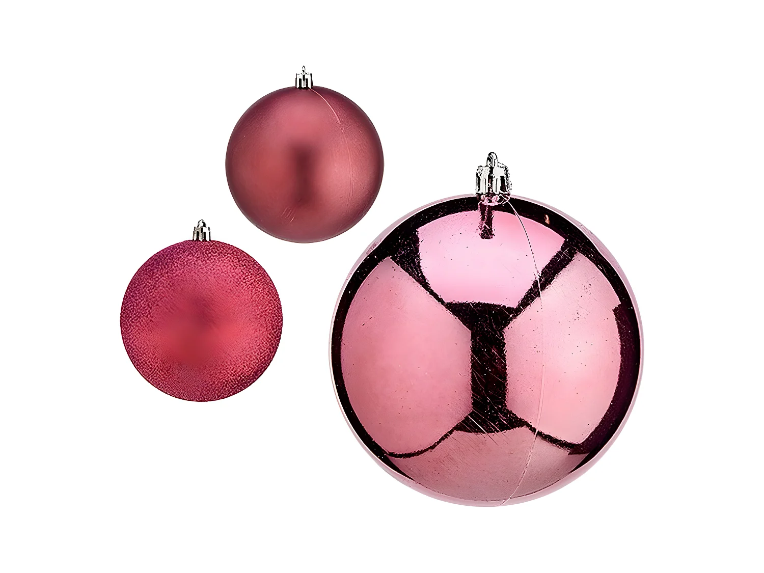 Boules de Noël Ø 10 cm Rose Plastique 10 x 11 x 10 cm