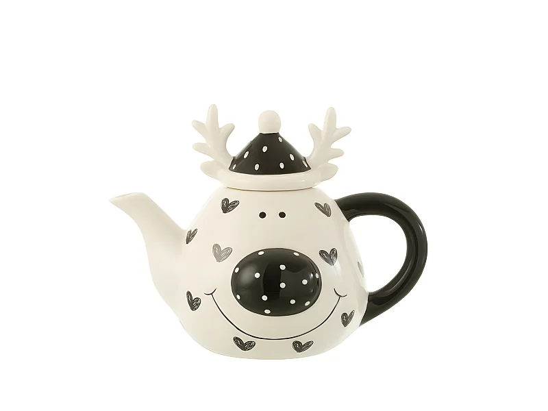 Tetera de Navidad de porcelana multicolor de 21x13x16.3 cm