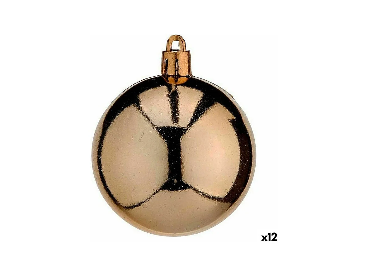 Lot de boules de Noël Cuivre Plastique 6 x 7 x 6 cm (12 Unités)