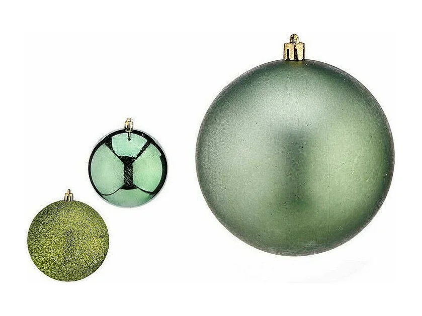 Lot de boules de Noël Vert Plastique 10 x 11 x 10 cm (12 Unités)