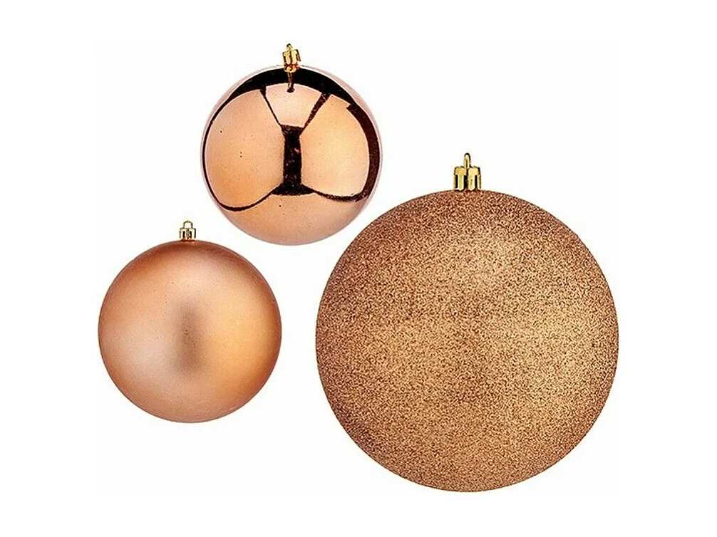 Lot de boules de Noël Cuivre Plastique 10 x 10 x 60 cm (12 Unités)