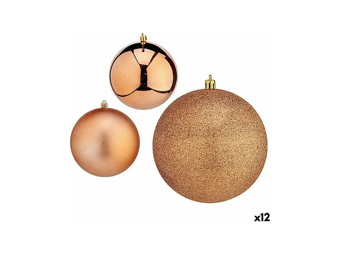 Set di palline di Natale in plastica color rame 10 x 10 x 60 cm (12 pezzi)