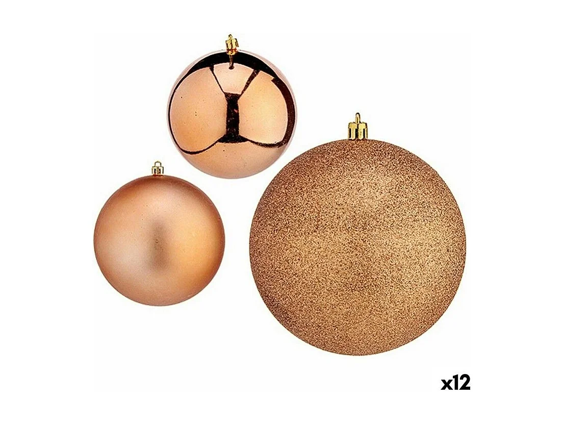 Set di palline di Natale in plastica color rame 10 x 10 x 60 cm (12 pezzi)