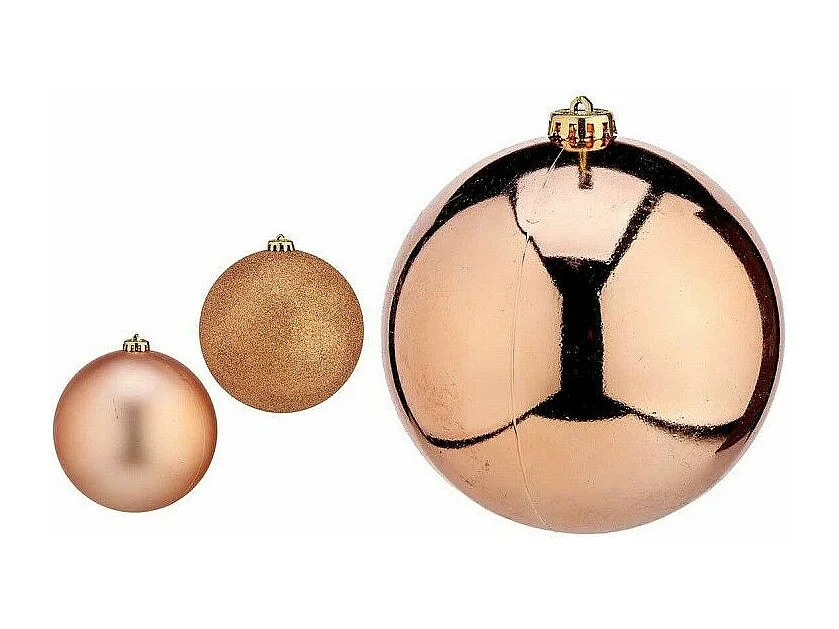 Lot de boules de Noël Cuivre Plastique 15 x 16 x 15 cm (4 Unités)