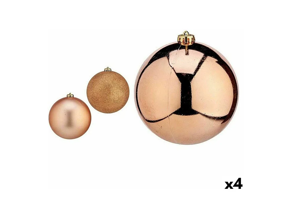 Lot de boules de Noël Cuivre Plastique 15 x 16 x 15 cm (4 Unités)