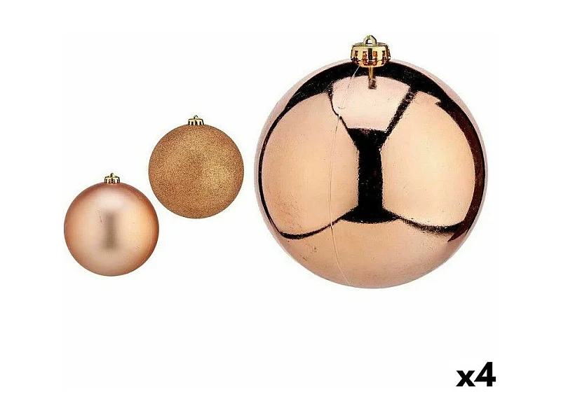 Lot de boules de Noël Cuivre Plastique 15 x 16 x 15 cm (4 Unités)