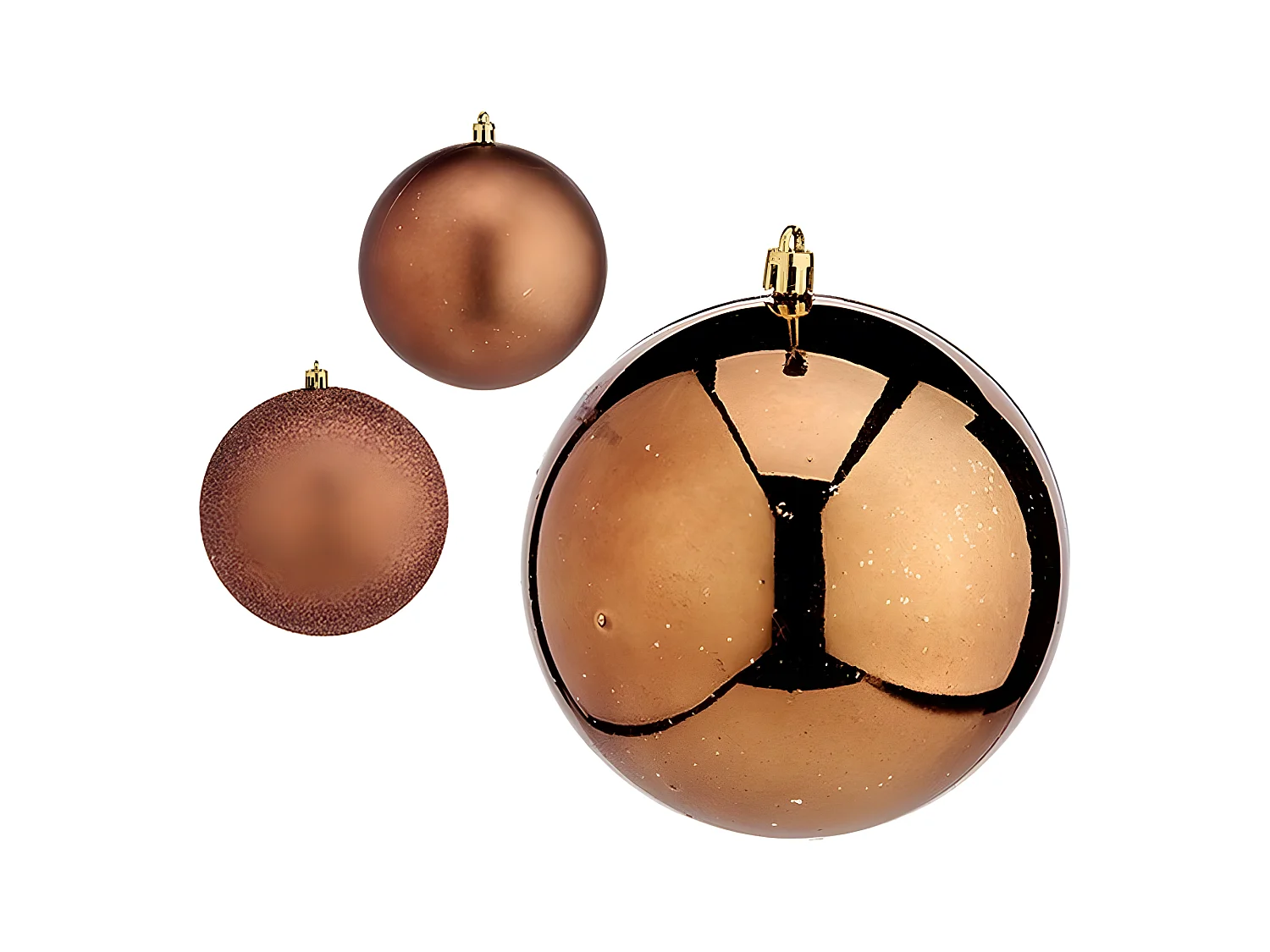 Boules de Noël Ø 12 cm Marron Plastique 12 x 13 x 12 cm