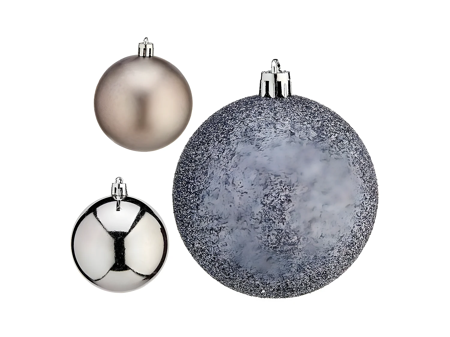 Lot de boules de Noël Argenté Plastique Ø 7 cm (12 Unités)