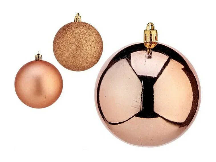 Lot de boules de Noël Cuivre Plastique 8 x 9 x 8 cm (24 Unités)