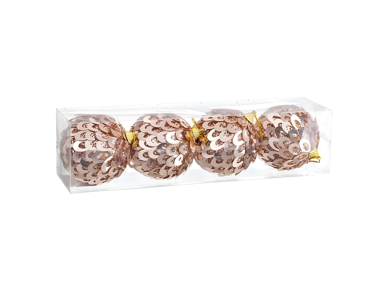 Boules de Noël Bronze Plastique Polyfoam 8 x 8 x 8 cm (4 Unités)