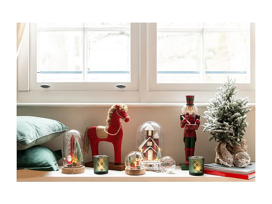 Albero di Natale decorativo a led in plastica verde 18x17.5x29.5 cm