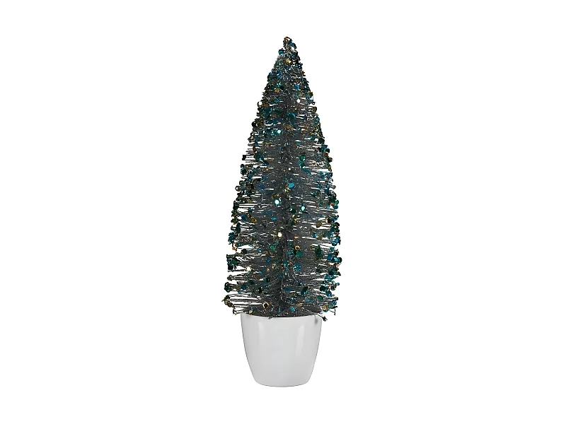 Sapin de Noël Moyen 10 x 33 x 10 cm Bleu Doré Plastique