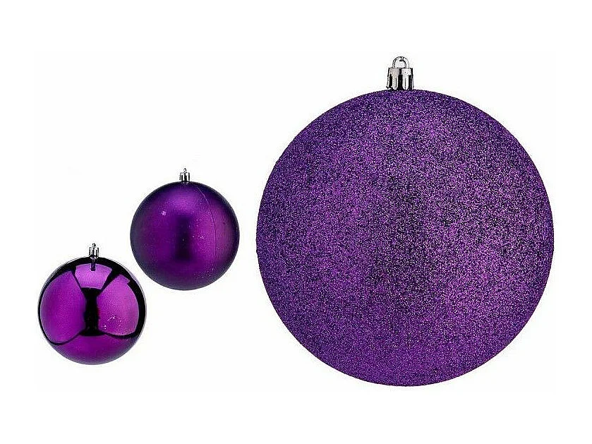 Set di palline di Natale viola in PVC Ø 12 cm (6 pezzi)