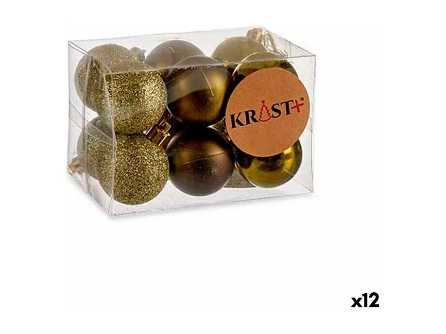 Lot de boules de Noël 4 x 5 x 4 cm Vert Plastique (12 Unités)