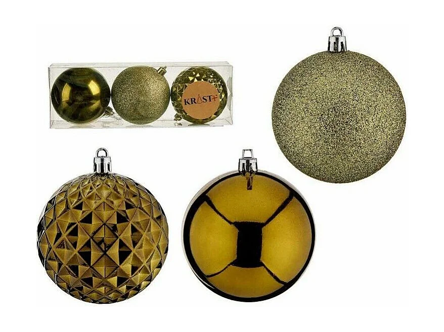 Lot de boules de Noël Vert PVC Ø 8 cm (12 Unités)