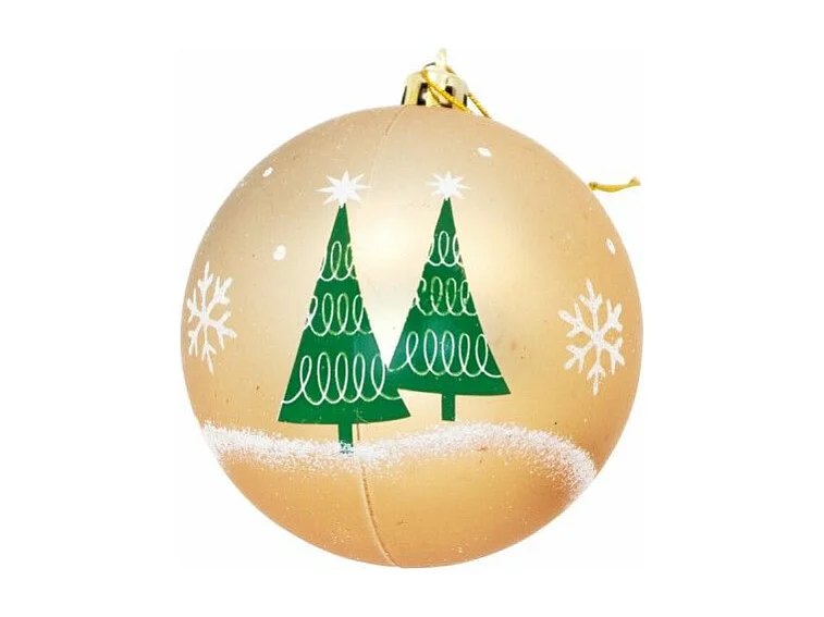 Boule de Noël Mickey Mouse Happy smiles Doré 6 Unités Plastique (Ø 8 cm)