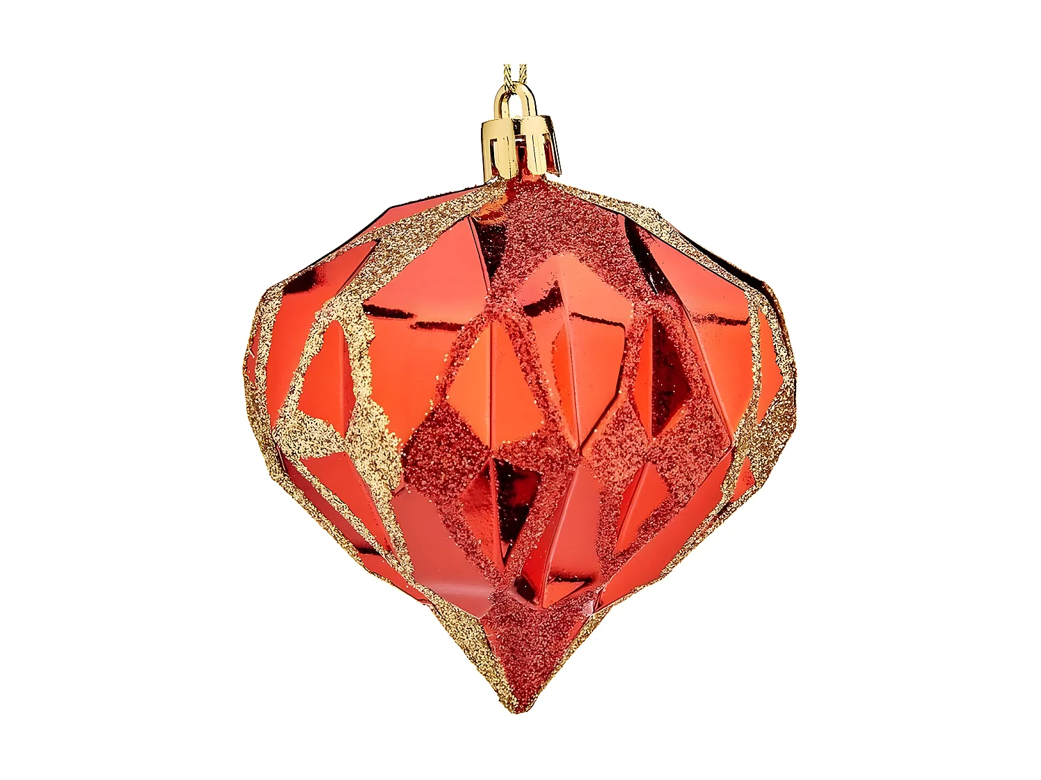 Boules de Noël Diamant Ø 8 cm Rouge Plastique 8 x 9 x 8 cm