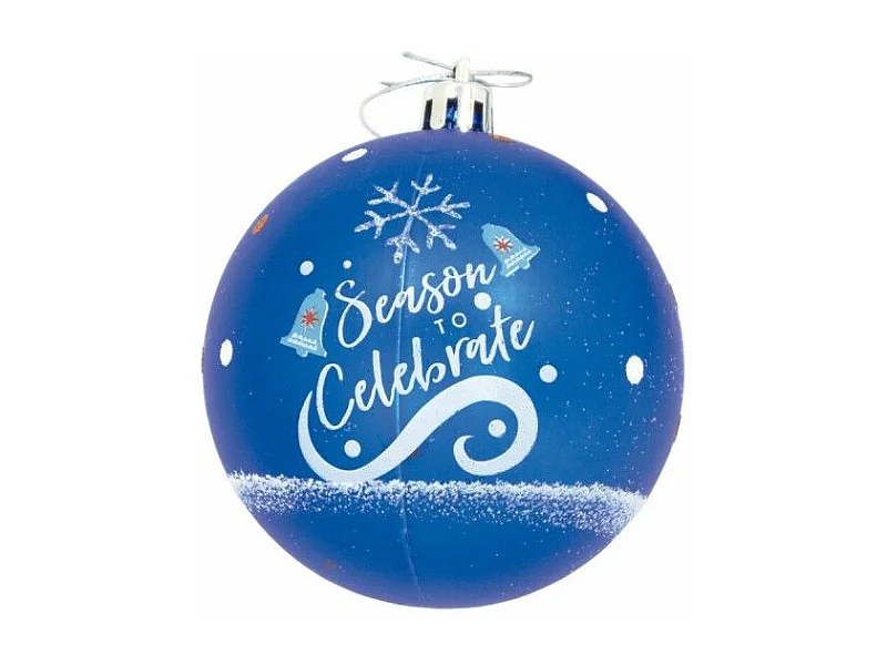 Boule de Noël Frozen Memories 6 Unités Bleu Blanc Plastique (Ø 8 cm)