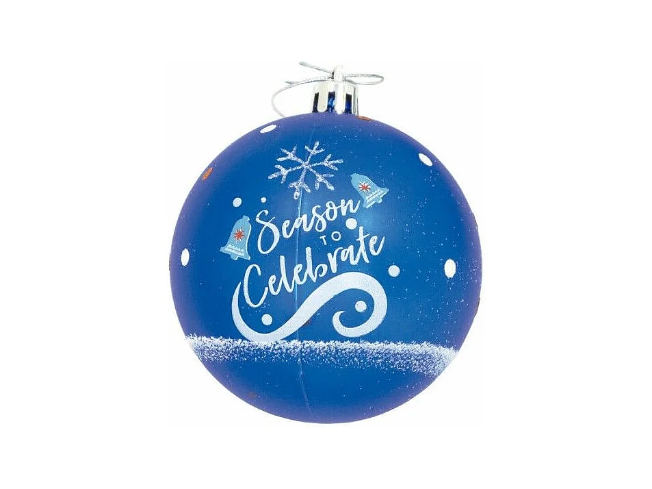 Boule de Noël Frozen Memories 6 Unités Bleu Blanc Plastique (Ø 8 cm)