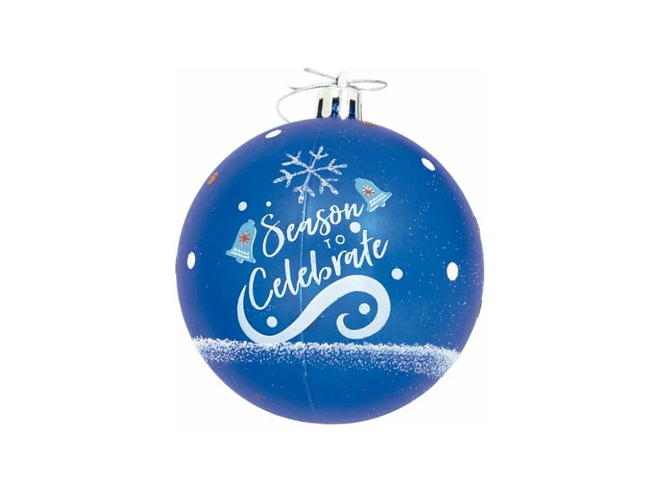 Boule de Noël Frozen Memories 6 Unités Bleu Blanc Plastique (Ø 8 cm)