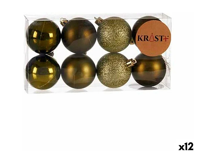 Lot de boules de Noël Vert Plastique 5 x 6 x 5 cm (12 Unités)