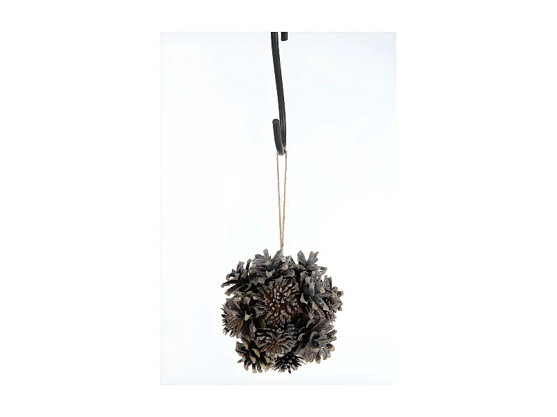 Palla di pino in resina marrone 12x12x12 cm