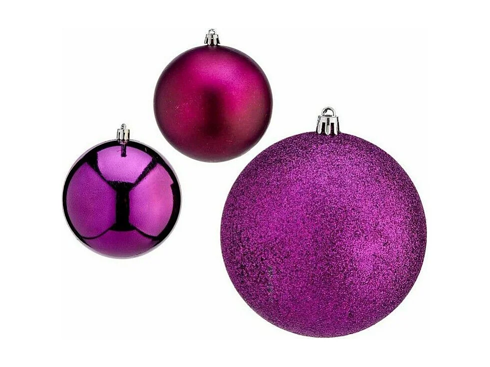 Set di palline di Natale Viola in Plastica 10 x 13 x 10 cm (12 Unità)
