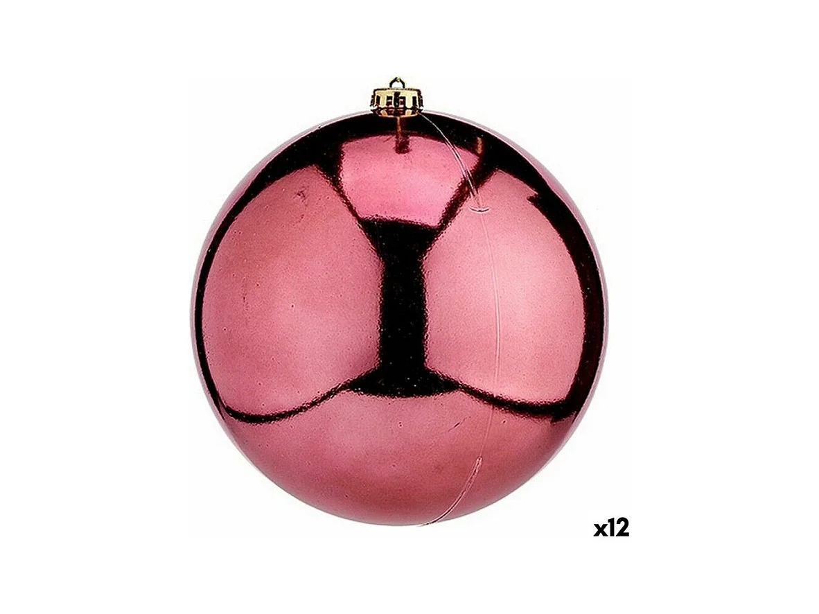 Palla di Natale Rosa in Plastica 20 x 21 x 20 cm (12 Unità)
