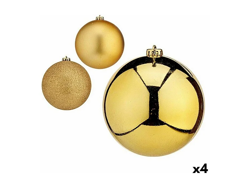 Lot de boules de Noël Doré Plastique Ø 15 cm (4 Unités)