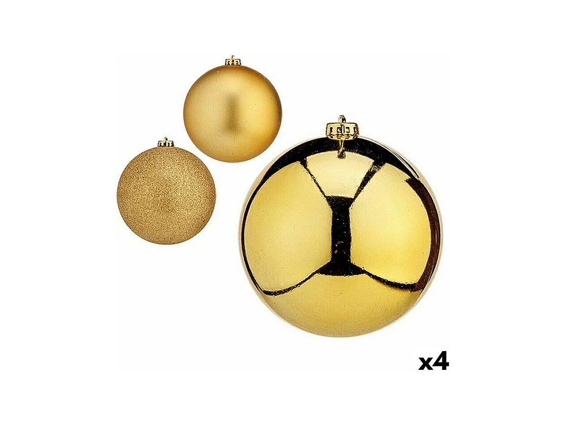 Set di palline di Natale in plastica dorata Ø 15 cm (4 pezzi)