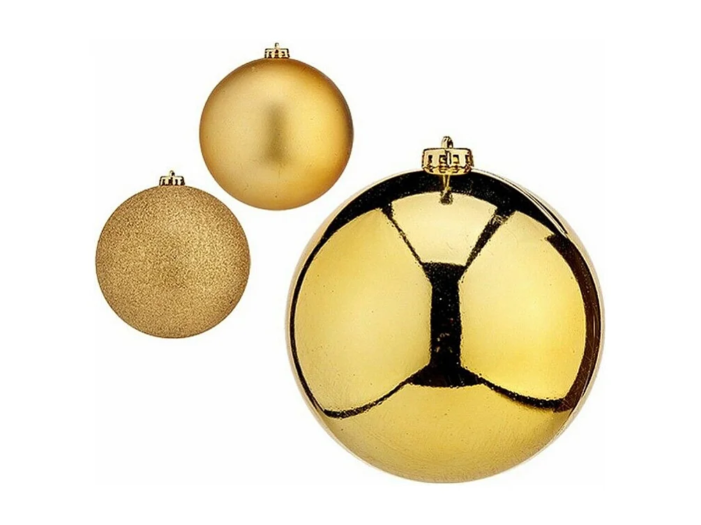 Set di palline di Natale in plastica dorata Ø 15 cm (4 pezzi)
