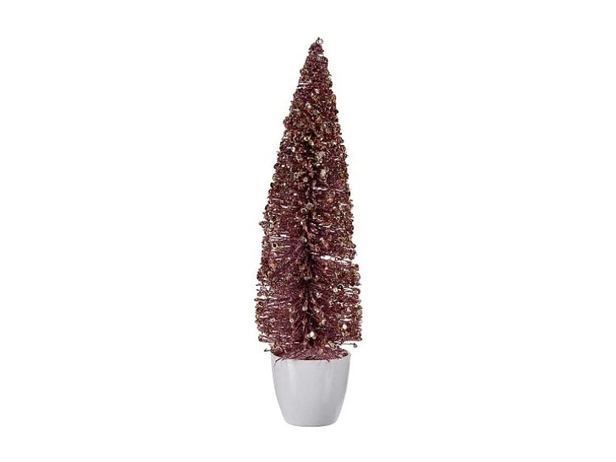 Figurine Décorative Sapin de Noël Rose Plastique 10 x 38 x 10 cm (6 Unités)