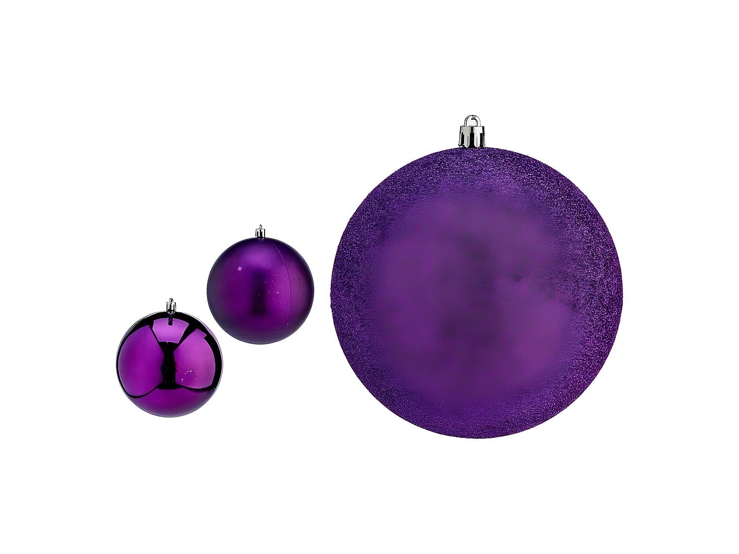 Boules de Noël Ø 12 cm Violet PVC