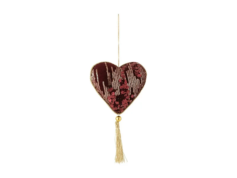 Cuore da appendere in resina Bordeaux 12x5x28 cm