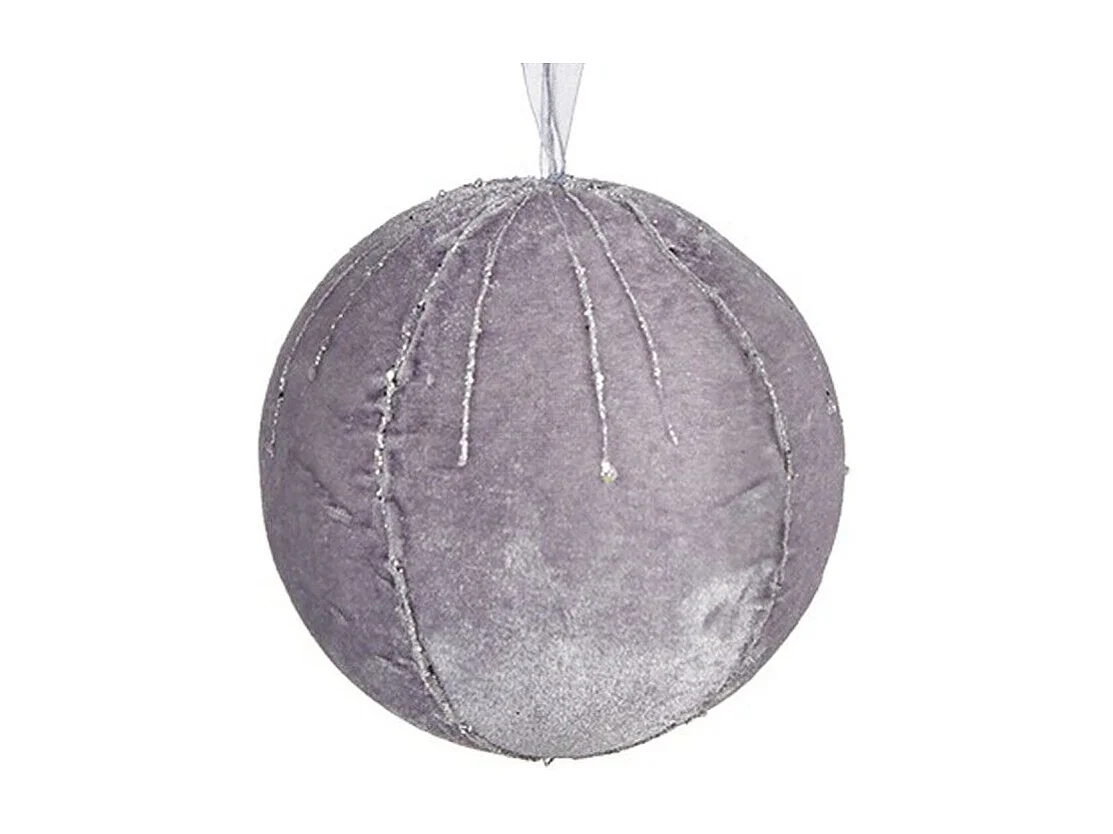 Set di palline di Natale in poliestere argentato 12 x 12 x 12 cm (4 unità)