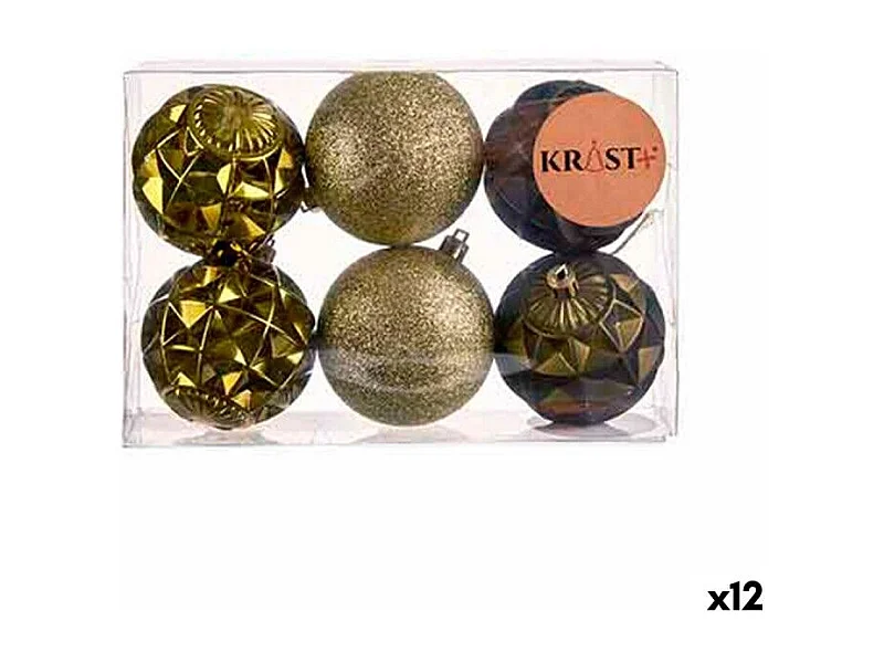 Lot de boules de Noël Ø 7 cm Vert PVC (12 Unités)