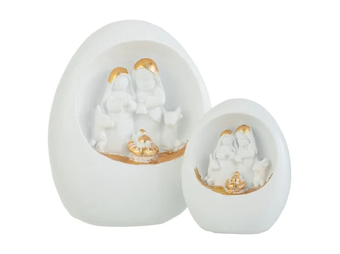 Presepe di Natale in resina multicolore 16x11.5x19 cm