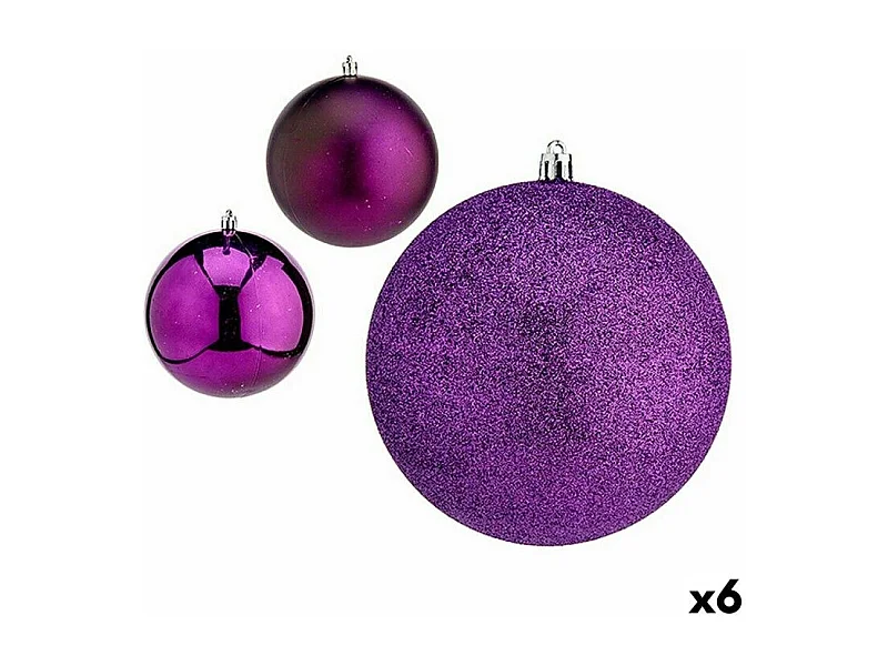 Set di palline di Natale Viola in Plastica Ø 12 cm (6 pezzi)