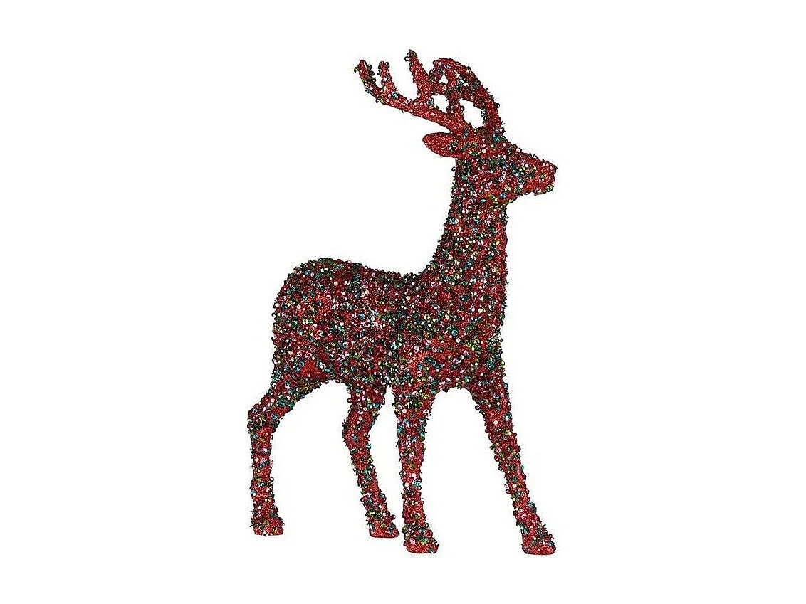 Figurine Décorative renne de noël Paillettes Multicouleur Plastique 15 x 45 x 30 cm (8 Unités)