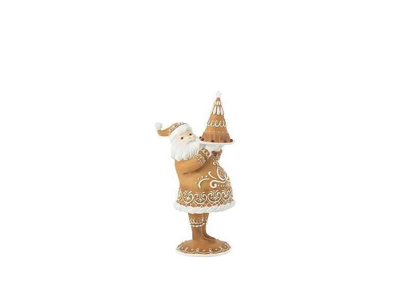 Papá Noel de resina marrón 22.5x16.5x43 cm