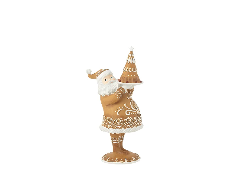 Papá Noel de resina marrón 22.5x16.5x43 cm